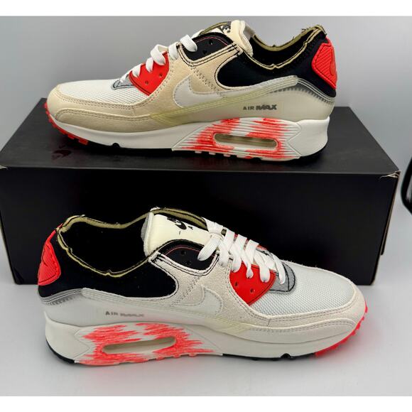 Nike Air Max 90 PRM Archetype White Crimson DC7856-100 Men's Size 9 # 421 - Picture 5 of 7